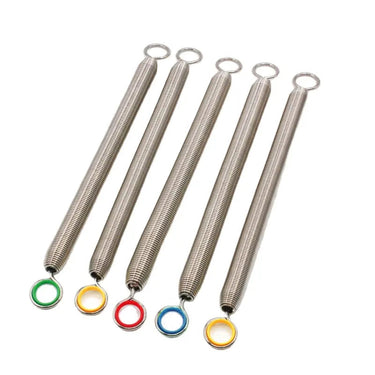 PersonalHour Pilates springs set showing colorful resistance springs used for Pilates exercises and strength training.