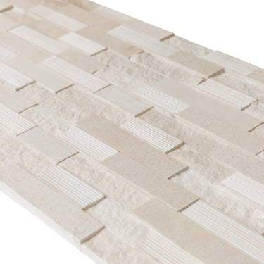 Piedra Caliza Ledger 3D Panel 6"x24" Multi Surface Natural Limestone Wall Tile