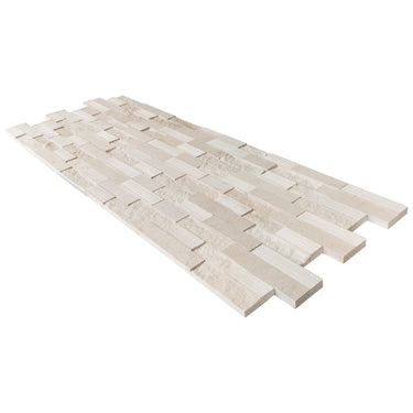 Piedra Caliza Ledger 3D Panel 6"x24" Multi Surface Natural Limestone Wall Tile