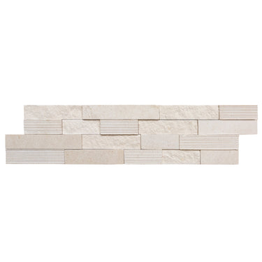 Piedra Caliza Ledger 3D Panel 6"x24" Multi Surface Natural Limestone Wall Tile