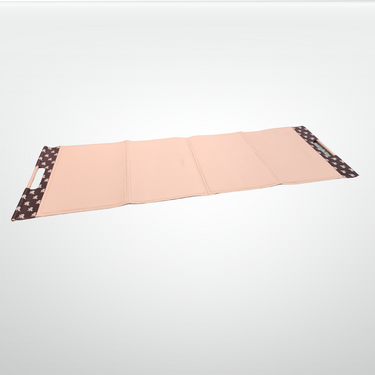 Pink I AM handcrafted leather fitness mat by PlayMakar, showcasing a luxurious, soft leather surface for yoga and exercise.