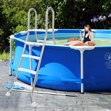 75.6" Above Ground Pool Ladder A-Frame Swimming Pool 4-Step Ladder for Up to 55" Pool Wall Height