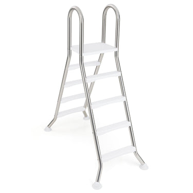 75.6" Above Ground Pool Ladder A-Frame Swimming Pool 4-Step Ladder for Up to 55" Pool Wall Height