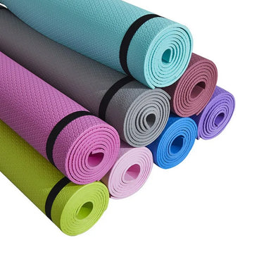 Extra thick 3-6mm EVA yoga mat by 24 Hour Sport, offering superior comfort for exercise and floor workouts.
