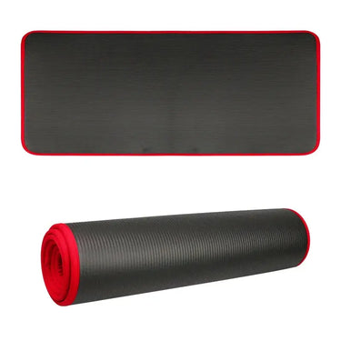 Non-slip thick yoga mat from 24 Hour Sport with included bonus bandage, ideal for comfortable exercise and yoga practice.