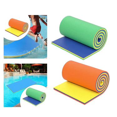 Oversized foam outdoor lounge mat for water by 24 Hour Sport, soft, comfortable floating mat for relaxing on water surfaces.