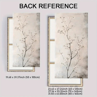 Large framed minimalist white floral wall art by Hendrix Arts, featuring a textured background on a wooden frame canvas print.