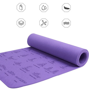 Durable 24 Hour Sport non-slip exercise mat ideal for yoga, Pilates, and gymnastics, showing a textured surface and colorful design.
