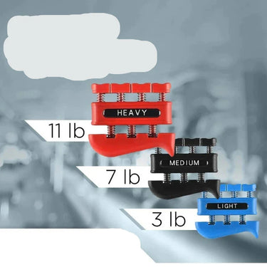 Hand grip exerciser for musicians and climbers, 24 Hour Sport hand muscle trainer with adjustable resistance.