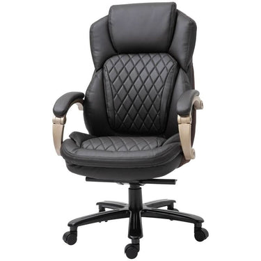 Brown big and tall diamond stitching executive office chair with adjustable height from HomePacific, featuring plush cushioning and sturdy armrests.