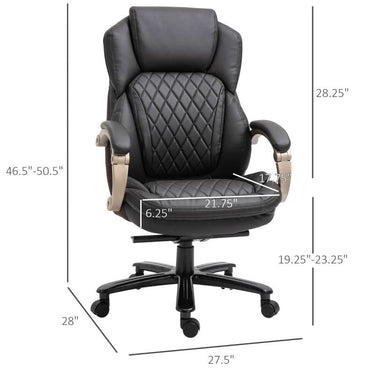 Brown big and tall diamond stitching executive office chair with adjustable height and padded armrests, by HomePacific.