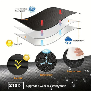 Set of four heavy-duty waterproof patio furniture covers by LUXHOME, windproof rattan outdoor furniture protection.