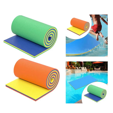 Outdoor oversized foam lounge mat by 24 Hour Sport, perfect for water relaxation and outdoor lounging.