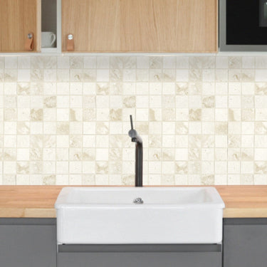 Shell Stone Limestone 2"x2" Honed on 12" x 12" Mesh Mosaic Tile