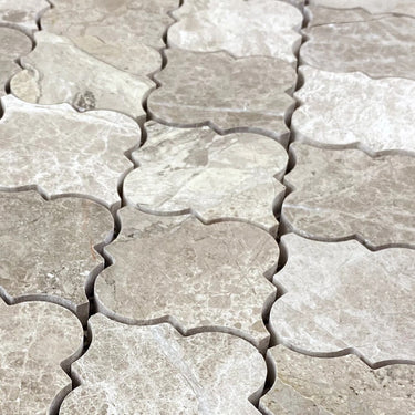 Silver Shadow Marble Casablanca on 12" x 12" Mesh Mosaic Tile