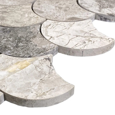 Silver Shadow Marble Laguna on 12" x 12" Mesh Mosaic Tile