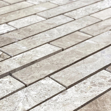 Silver Shadow Marble Liner on 12" x 12" Mesh Mosaic Tile