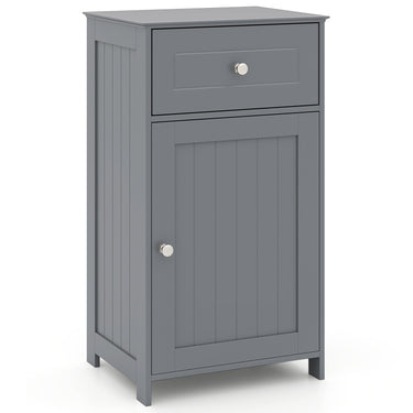 Single Door Bathroom Cabinet with Adjustable Shelf and Drawer-Gray