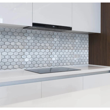 Solto White Marble 2" Hexagon on 12" x 12" Mesh Mosaic Tile