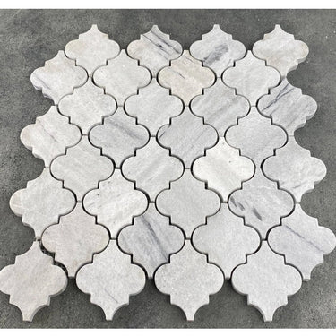 Solto White Marble Casablanca on 12" x 12" Mesh Mosaic Tile