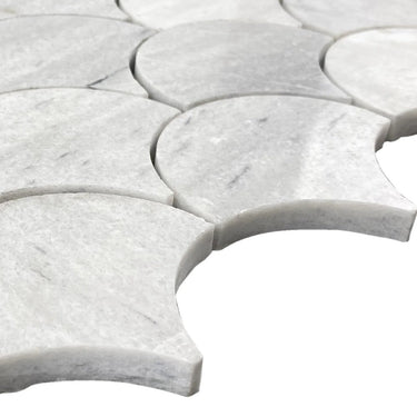 Solto White Marble Laguna on 12" x 12" Mesh Mosaic Tile