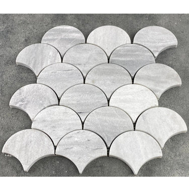 Solto White Marble Laguna on 12" x 12" Mesh Mosaic Tile
