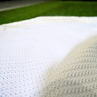 Commercial archery baffle golf simulator impact screen by GolfbaysUSA, showing the large, durable impact surface designed for golf practice.