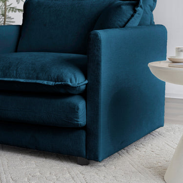 Blue chenille 2-piece living room sofa set by HouseOfZazla with plush cushions and modern design.