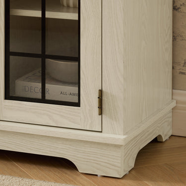 HouseOfZazla 58-inch modern TV stand with electric fireplace, storage compartments, sleek design, and contemporary style.