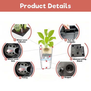 Large 30-inch tall flower pot planter by HouseOfZazla with self-watering drainage holes, ideal for indoor or outdoor plants.