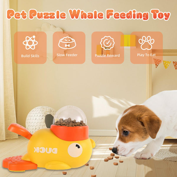 Duck Shape Dog Treat Dispenser - Interactive Dog Toys For Mental Stimulation, Slow Feeder Puzzle Toy For Small Medium Dogs & Cats, IQ Training Food Dispenser To Reduce Bloating & Boredom