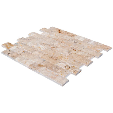 Beige 4"xFree Length Split-face Natural Travertine Wall Tile