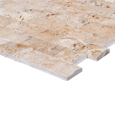 Beige 4"xFree Length Split-face Natural Travertine Wall Tile