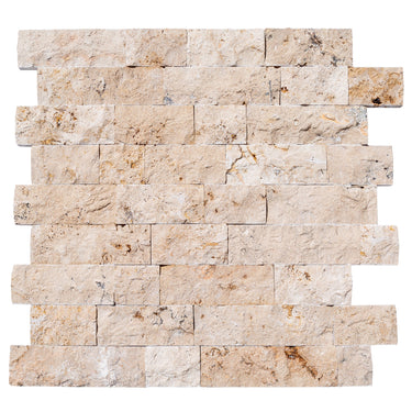 Beige 4"xFree Length Split-face Natural Travertine Wall Tile