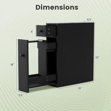 Black Bathroom Cabinet Space Saver Storage Organizer-Black