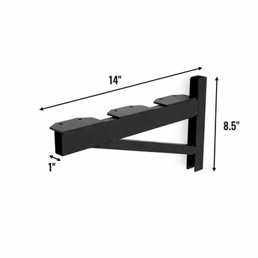 White 14-inch heavy-duty wall shelf bracket for DIY garage storage, wall-mounted by StoreYourBoard.