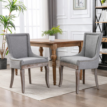 Pair of HouseOfZazla A&A Furniture Ultra Side Dining Chairs set of 2, modern wooden dining chairs with cushioned seats
