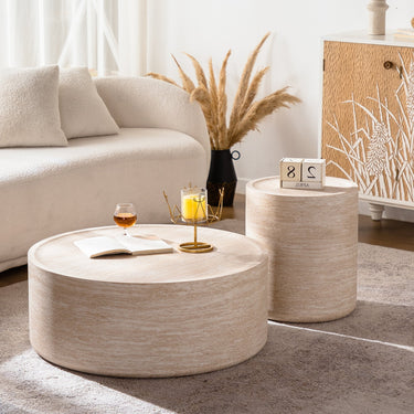 HouseOfZazla 31.5-inch round coffee table with a stylish Mars pattern, featuring a sleek surface and modern design.