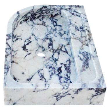 Calacatta Viola Marble Wall-mount Bathroom Rectangular Corner Sink (W)16" (L)24" (H)4"