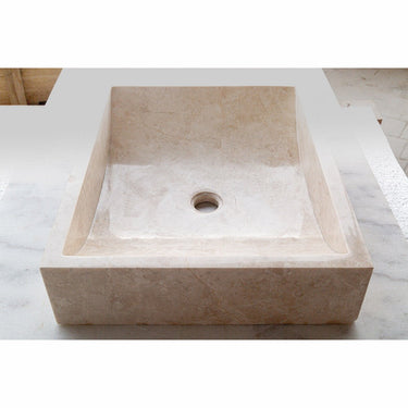 Cappuccino Beige Marble Rectangular Sink  (W)18" (L)21.5" (H)5"