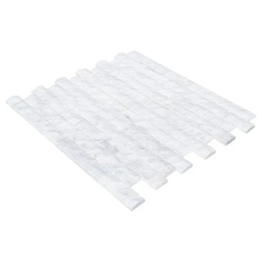 Carrara White 4"xFree Length Split-face Natural Marble Wall Tile