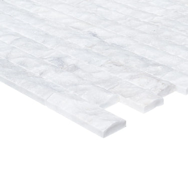 Carrara White 4"xFree Length Split-face Natural Marble Wall Tile