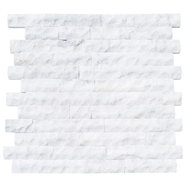 Carrara White 4"xFree Length Split-face Natural Marble Wall Tile