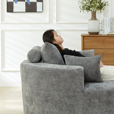 55'' Chenille Foam Single Swivel Chair