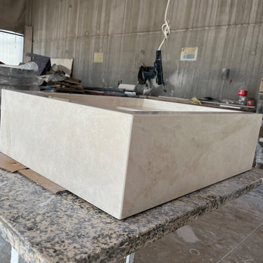 Custom Light Pearl Marble Sink (NS-056)