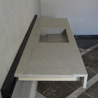 HANDCRAFTED CUSTOM GRAY QUARTZ SINK (QU-099)