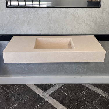HANDCRAFTED CUSTOM LIMESTONE SINK (NS-062)