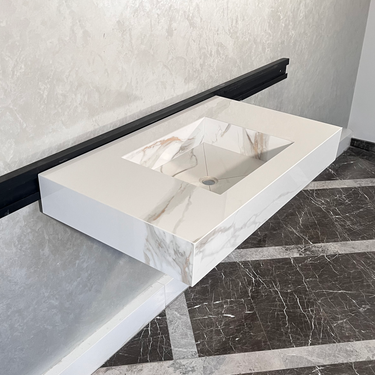 HANDCRAFTED CALACATTA ORO HIGH ENGINEERED PORCELAIN SINK (ES-046)