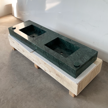 HANDCRAFTED VERDE GUATEMALA CUSTOM MARBLE SINK (NS-132)