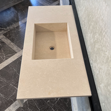 HANDCRAFTED CUSTOM LIMESTONE SINK (NS-062)